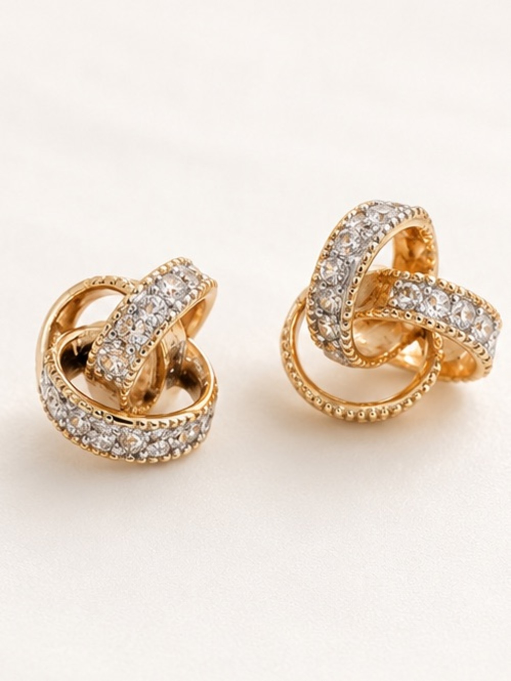 Victoria Townsend 18K Gold Over Sterling CZ Knot Stud Earrings ✨